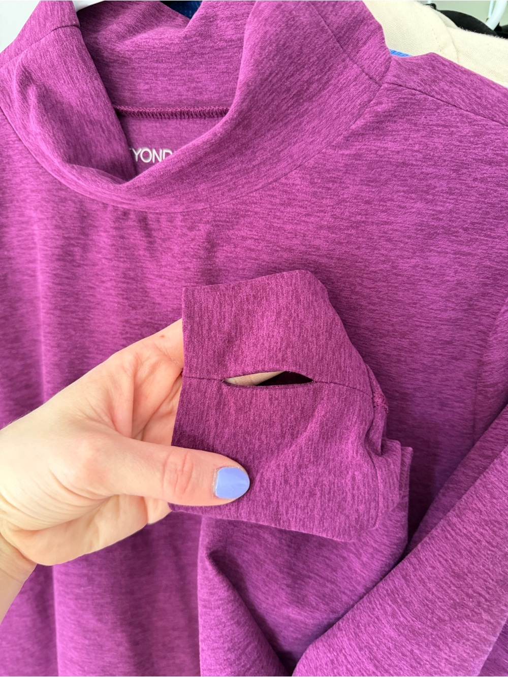Beyond Yoga Purple Spacedye Captivating Turtleneck Pullover Long Sleeve Top - Picture 8 of 8